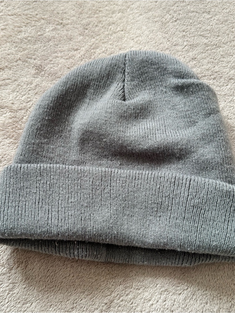 Obey Gray Knit Beanie with Red Logo Patch - Picture 4 of 5